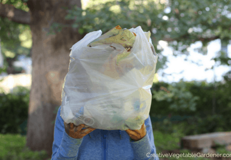 woman with bag of plastic for plastic free living