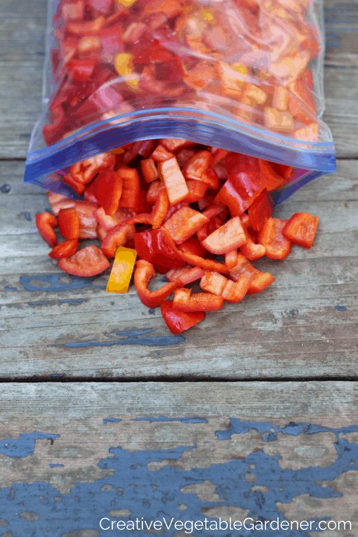chopped garden peppers with easy food preserving ideas for summer