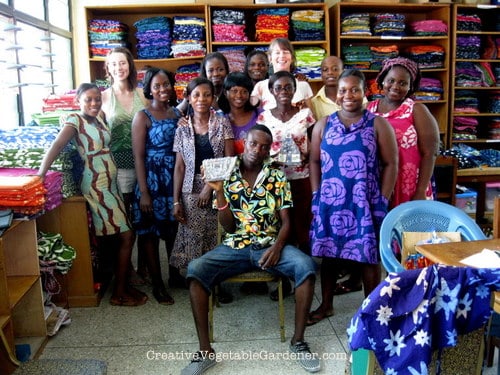 Group photo with some of the employees in the Global Mamas office.