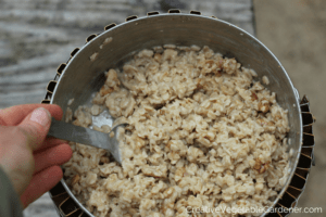oatmeal on the campstove for a healthy camping meal
