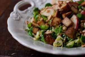 shredded brussels sprouts and apples recipe as a healthy side dish