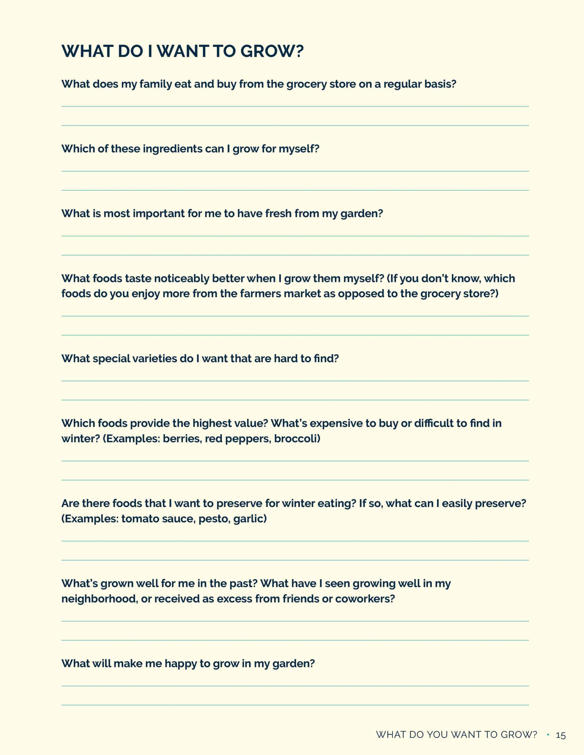 what do i want to grow worksheet