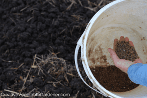 adding fertilizer to garden
